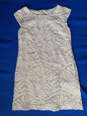 Liz Claiborne Cream Textured Lace Mini Dress